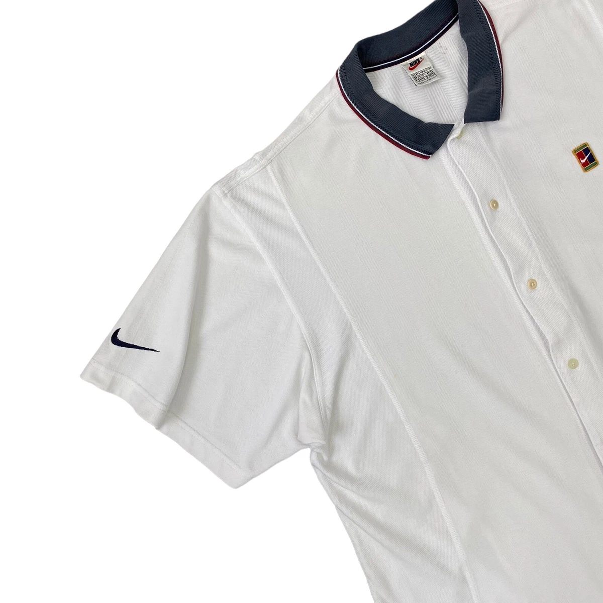 Vintage Nike Court Button Polo Shirt Size XL | eBay