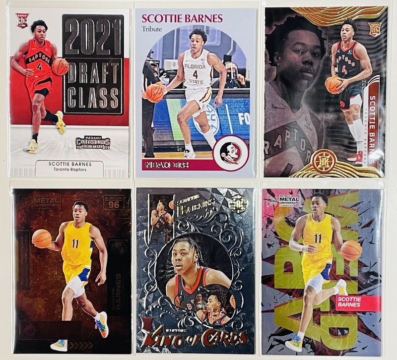 21-22 Panini NBA Basketball Sports Cards: Scottie Barnes - 6 Raptors RC Inserts