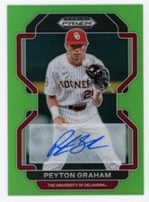 Peyton Graham 2022 Panini Prizm Draft Green Prizm Autograph 09/23 Oklahoma