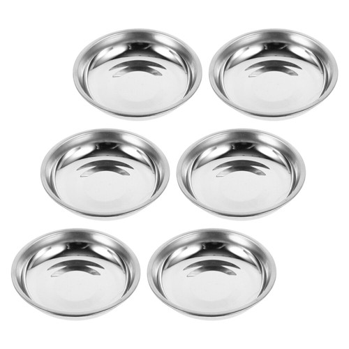 6 Piezas Plato Acero Inoxidable Platos Salsa Barbacoa Condimento Cuenco - Imagen 6 de 12
