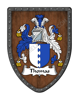 旗印/Coat of Arms Thomas Family Crest Custom Coat of Arms, Hanging Wall Shield