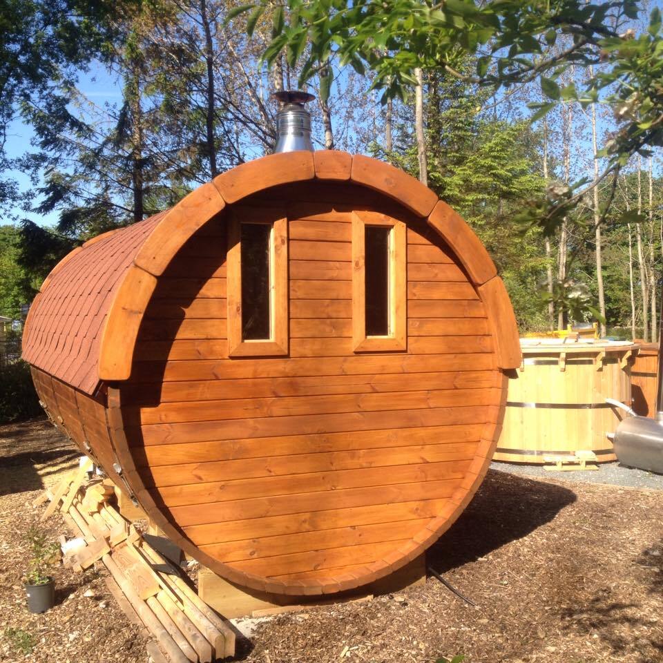 Saunafass Fasssauna Außensauna 46 mm Personen 68 Holz Thermoholz Sauna