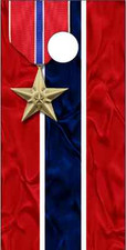 Bronze Star Military Ribbon Cornhole Wrap Bag Toss Skin Decal Sticker Wraps