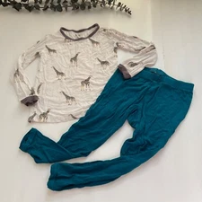 Kyte Baby Unisex 2 Piece Pajamas Kids 3T Long Sleeve Bamboo Unmatched Giraffe