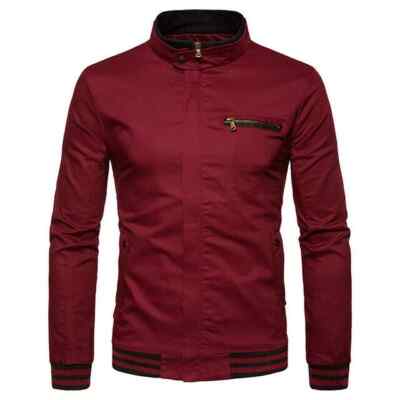 elegante eng anliegende Jacke Slim rot Reißverschluss Herren Mode wasserdicht 1042