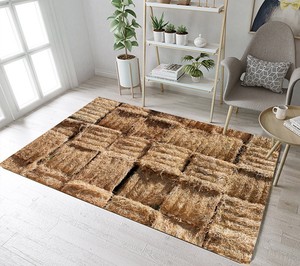 Stacked Hay Bales Straw Area Rugs Floor Mat Bedroom Carpet Living