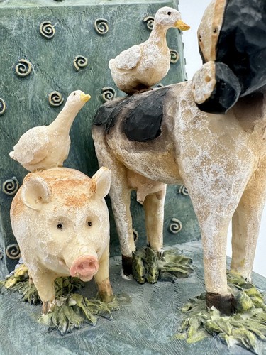 VTG 1996 Seymour Mann Nursery Rhymes Farm Animals Book Ends Decor Country Core - Picture 14 of 21