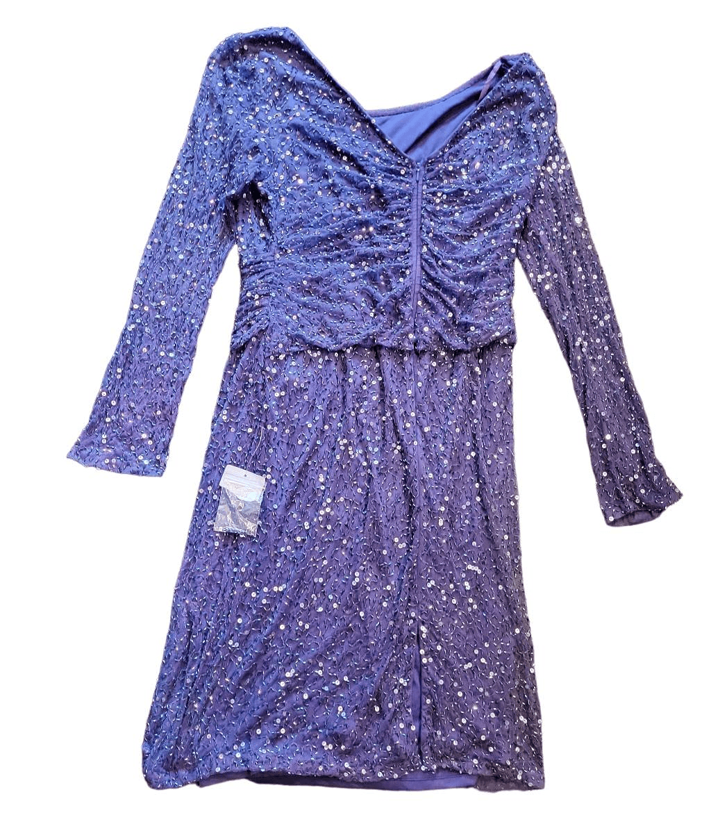 NWT Vintage Patra Dress Women's Large Purple Beaded Sequin Ruched | eBay NWT Vintage Patra Dress Women's Large Purple Beaded Sequin Ruched | eBay