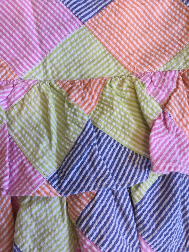 Falda Ralph Lauren Brillante Multicolor Seersucker Patchwork en Niveles Talla 5 Foto 2 de 3