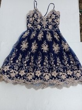 Scalloped Metallic Lace Dress