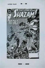 Lg. Production Art POWER OF SHAZAM! # cover, JERRY ORDWAY art, 11x17, Riot Girls