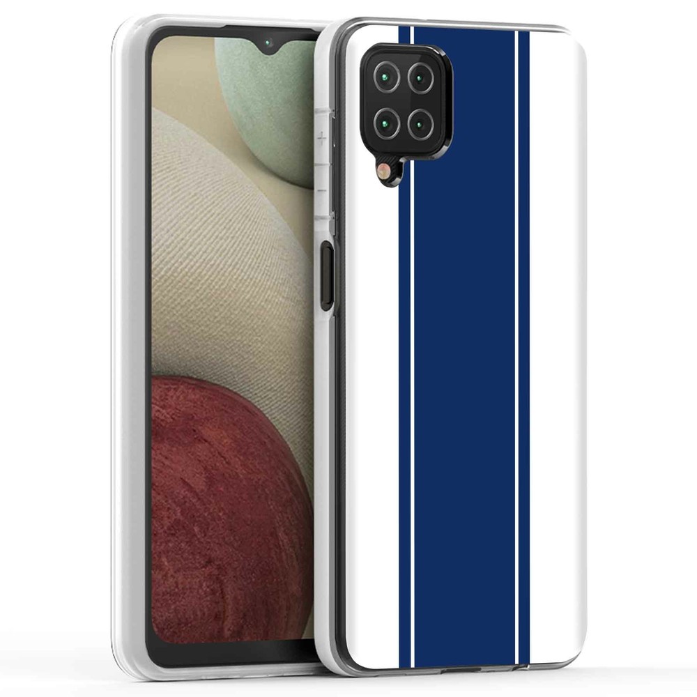 Samsung Galaxy A12 Phone Case with Racing Stripe 8 Design - USA Made