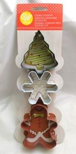 HOLIDAY BAKERS CLASSIC SHAPES CHRISTMAS COOKIE CUTTER SET OF 3 BY WILTON NEW