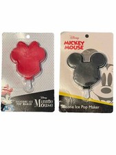 Walt Disney Mickey & Minnie Mouse Silicone Mold Ice Pop Popsicle Maker Set Of 2