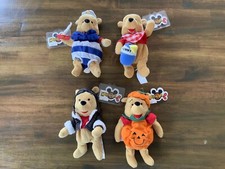 LOT OF 4 - Mini Bean Bag Winnie The Pooh 8" Plush Mouseketoys