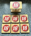 Rare Nascar Bobby Labonte Wood Coaster Set of 6 With Wood Holder. NEW! 2001 — photo 2