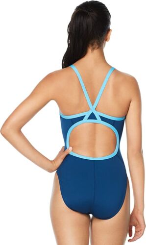 Speedo Women's Swimsuit One Piece Endurance+ Flyback Block Adult Team Colors - Picture 2 of 6