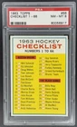 Topps 1963 Hockey Checklist 1 - 66 PSA 8 #66