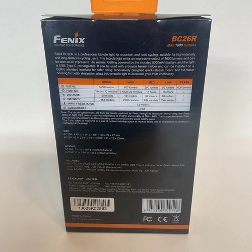 Nuevo con caja Fenix BC26R+BC05R Luz Bicicleta Recargable 1600 Lúmenes Foto 3 de 4