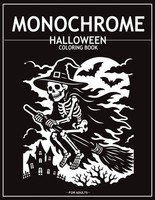 Halloween Malbuch FüR Erwachsene, Monochrom, Spukdesigns, Stressabbau