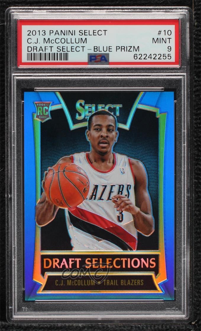 2013 Panini Select Draft Selections Blue Prizm 48/49 CJ McCollum PSA 9 MINT s6i