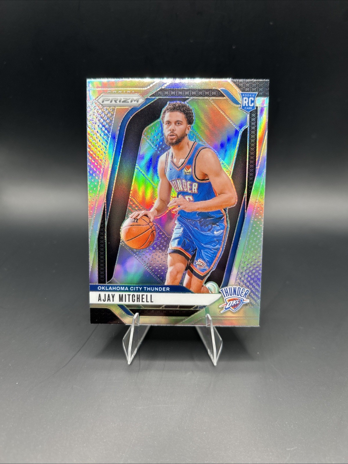 2024-25 Panini Prizm Ajay Mitchell Silver Prizm (RC) #226 Thunder