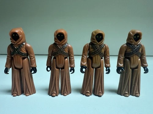 VINTAGE Star Wars 1977 JAWA lot of 4 Figures Hong Kong COO