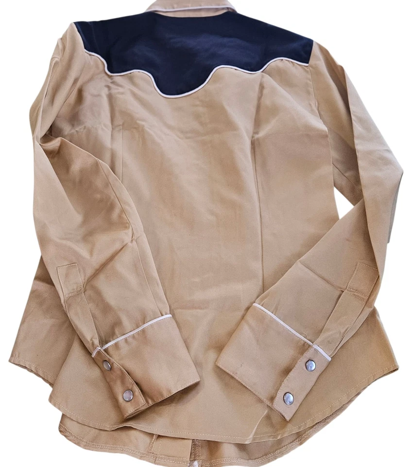 Camisa Western Vintage Sweet Baby Jane Niñas Perla Botones a Presión Corbata Antigua S XS Foto 3 de 4