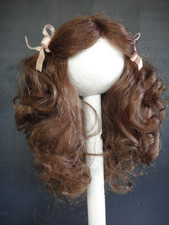 Brown human Hair Doll WIG for antique or vintage DOLLS - HC 43 cm - 17"  JUMEAU
