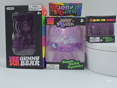Purple Schylling NeeDoh Toy Bundle Gummy Bear, Jelly Squish & Nice Ice Baby 