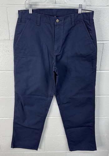 Carhartt Work Pants Dungaree Fit Carpenter Mens 34x32 Navy Blue 383-20 NWT