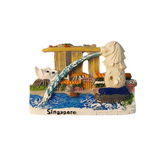 Singapore Merlion Resin Refrigerator magnet 3D travel souvenirs craft