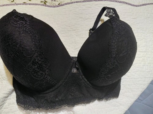 PARFAIT Women's Sz 36I Sandrine Plunge Longline Underwire Bra  Black