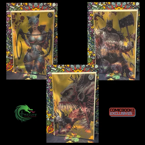 Absolute Batman #18 Tyler Kirkham Battle Damage GOLD FOIL SET Catwoman Joker Bat