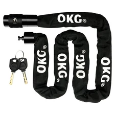 OKG Bike Chain Lock - 4 Foot, 1/4 inch Thick Square Cut Proof Chain, Hardened...