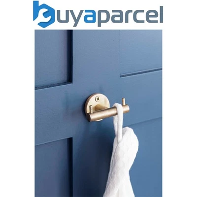 GARDEN TRADING Novello Antique Brass Bathroom Door Double Dressing Gown Robe Towel Wall Hook