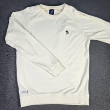 Johnnie-O Sweatshirt Mens Medium White Golf Caddie Embroidered Pullover Crewneck