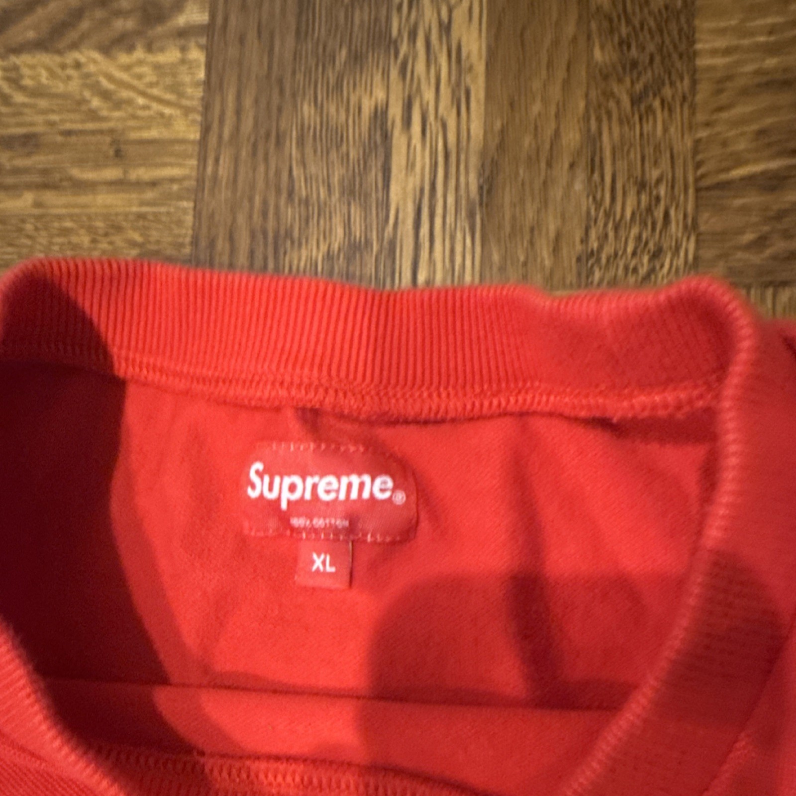 Supreme Red Cotton Crew Neck Pullover Sweater XL … - image 3
