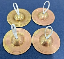 Finger Cymbals Two Pair antique vintage incredible sound!