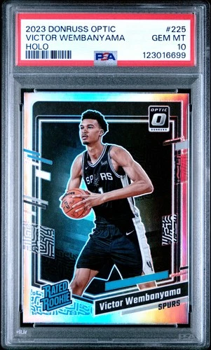2023 PANINI DONRUSS OPTIC HOLO #225 VICTOR WEMBANYAMA ROOKIE RC PSA 10