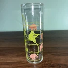 Vintage Federal Glass Tumbler Pink Elephants Monkey Treble Clef Replacement Tall