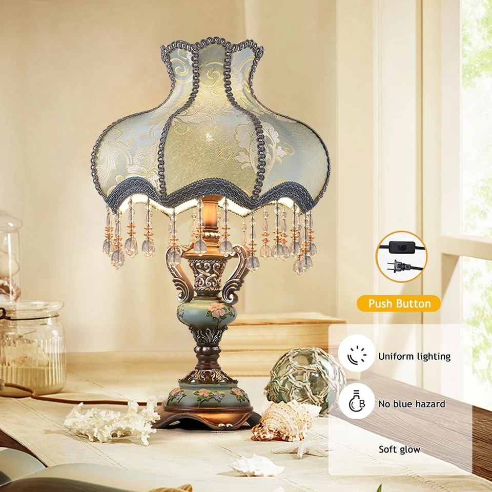 Tiffany European Table Lamps Victorian Desk Lamp American Retro Handmade Fabr... - Image 3 of 4