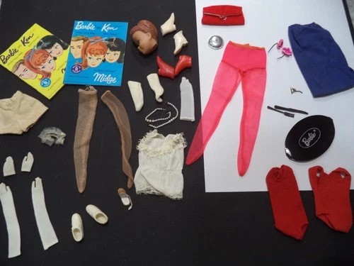 1960s Vintage Barbie Shoes Hose Gloves Jewelry Accessory Huge Lot * VG-TLC Read