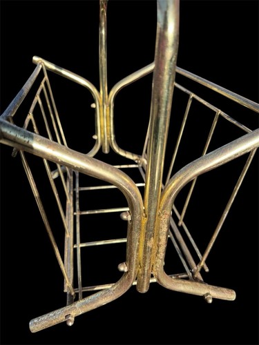 Vtg MCM Hollywood Regency Metal Gold Tone Magazine Album Rack Brass Tone - Picture 6 of 7