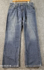 Levi's 569 Loose Fit Denim Jeans Mens ACTUAL SZ 36x34 Blue Med Wash Whiskering
