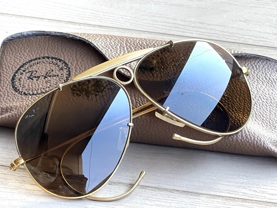 Gafas de sol vintage Ray-Ban B&L Shooter 62 mm doradas años 80 - raras como nuevas Foto 4 de 4