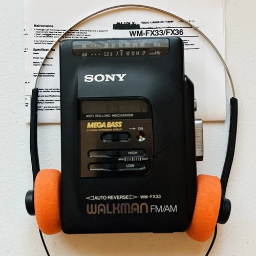 Sony Walkman WM-FX33 Cassette Player & AM/FM Radio - New Belt - Reconditioned