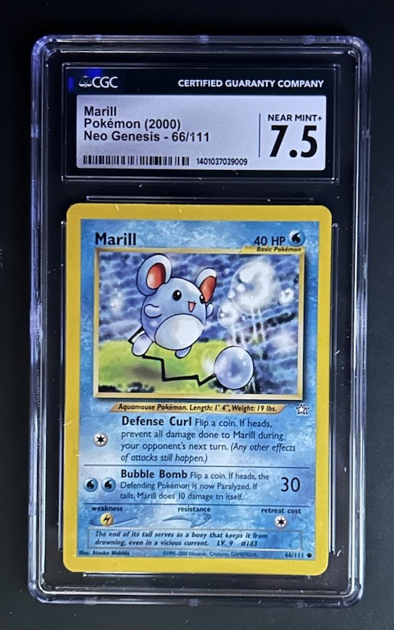 Pokemon - Marill 66/111 - Pokemon Neo Genesis - CGC 7.5 Near Mint