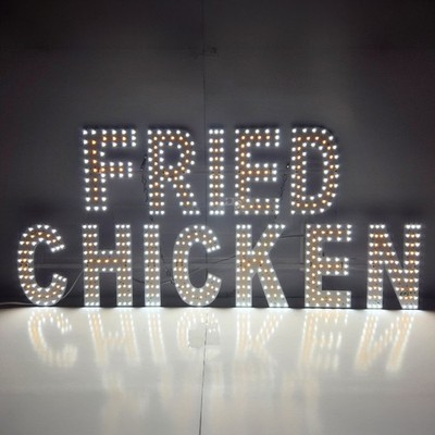 EPL Signs FRIED CHICKEN Yellow LED Sign Business 13''x30'' Remote 2G Blinking Mode