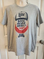 Brand New~Luke Combs~Miller Lite~Beer Never Broke My Heart~T-Shirt~Large